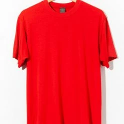 Best Pirce 👏 Russell Athletic Men's Vintage 1970s Blank Red Single Stitch Distressed T-Shirt By Russell Red 🎉