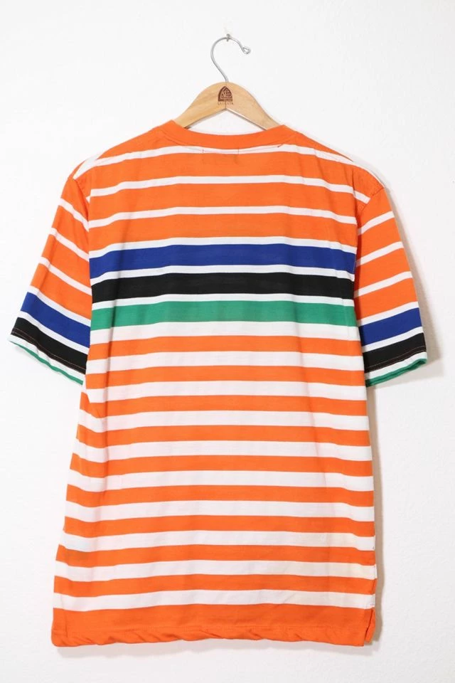 Best Pirce ๐ Men's Vintage Polo Ralph Lauren Striped V-neck ๐ Shirt Orange Multi ๐ - Image 3