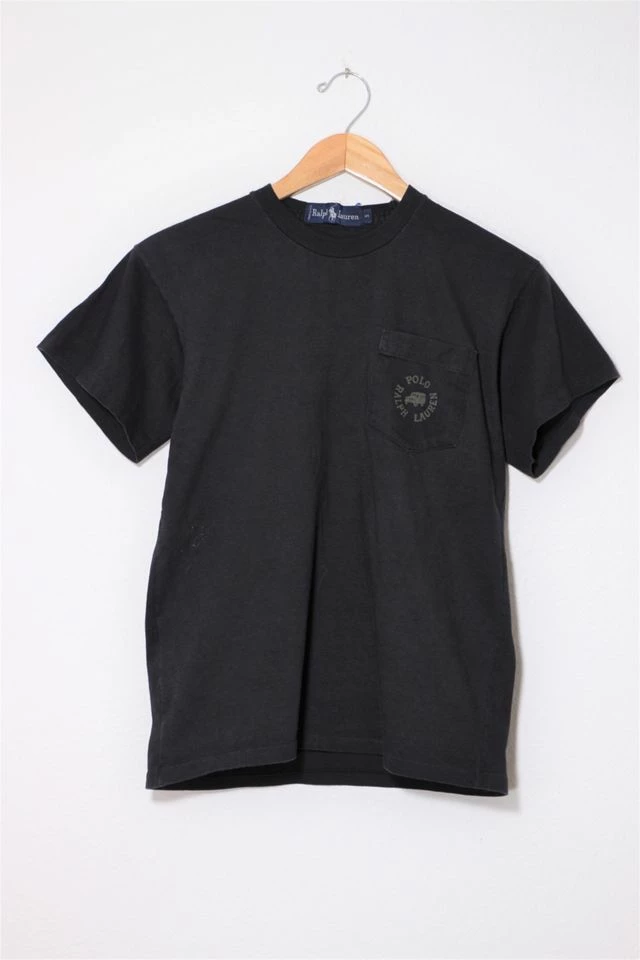 Discount ๐ Men's Vintage Polo Ralph Lauren Car Logo Pocket T ๐ Shirt Made In USA Black ๐