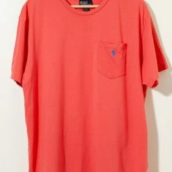 Best Pirce ⌛ Men's 90s Vintage Pink Polo Ralph Lauren Horse Logo T-Shirt Pink 💯