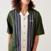 Hot Sale 😀 Men's Iets Frans... Green Stripe Bowling 👚 Shirt Green ✨