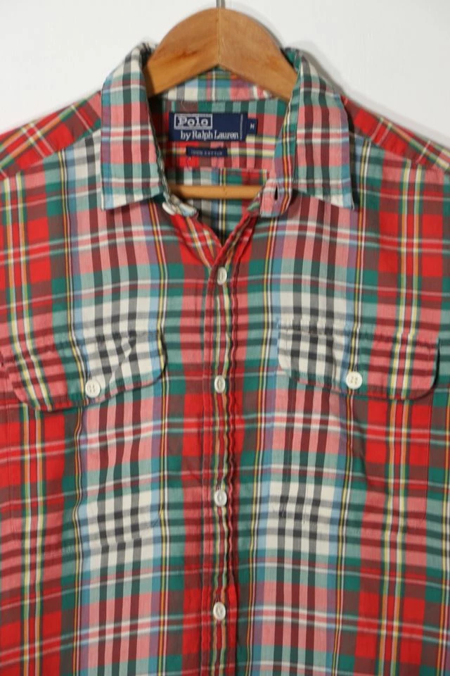 Best deal ๐ฅ Men's Vintage Polo Ralph Lauren Long Sleeve Plaid Two-Pocket Sport ๐ Shirt Red Multi ๐ - Image 2