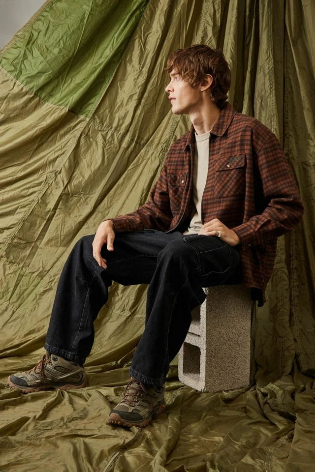 Top 10 👏 Men's BDG Rust Check Zip-Up 👕 Shirt Orange 🥰 - Image 3