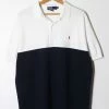 Cheap 🎁 Men's Vintage Polo Ralph Lauren Pique Color Block Polo 👕 Shirt Blue Multi ❤️