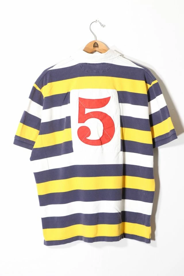 Buy ๐คฉ Men's Vintage Polo Ralph Lauren Short Sleeve Pique Rugby Collar Polo ๐ Shirt Blue Multi ๐ - Image 3