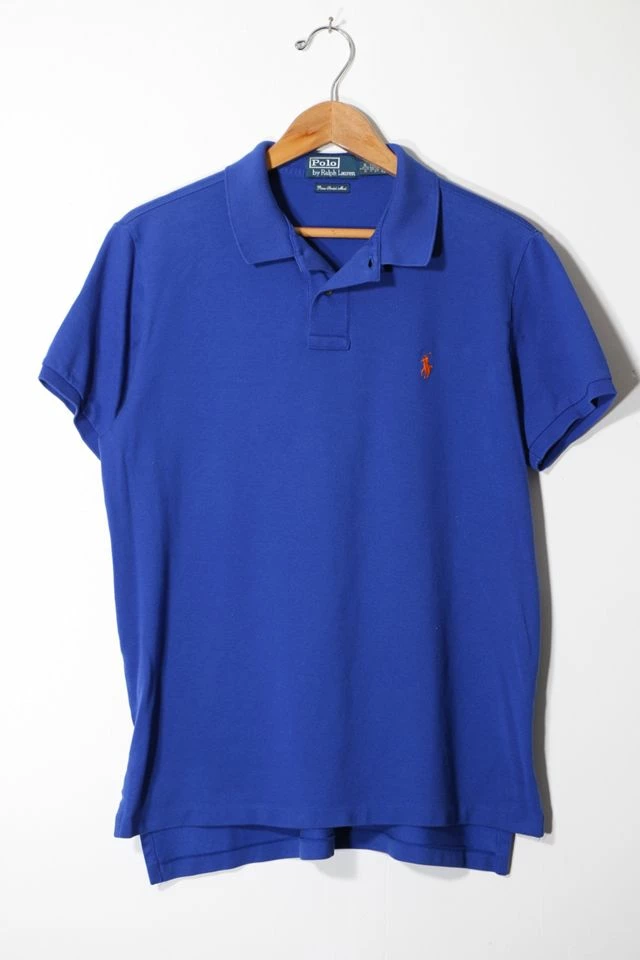 Flash Sale π Men's Vintage Polo Ralph Lauren Short Sleeve Pique Pima Cotton Polo π Shirt Blue β