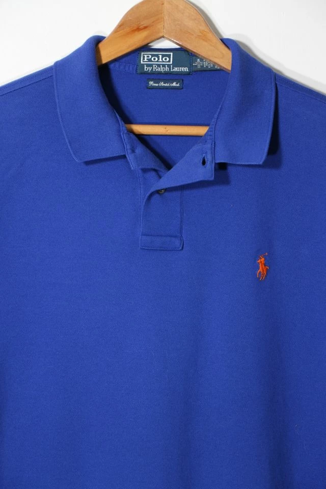 Flash Sale π Men's Vintage Polo Ralph Lauren Short Sleeve Pique Pima Cotton Polo π Shirt Blue β - Image 2