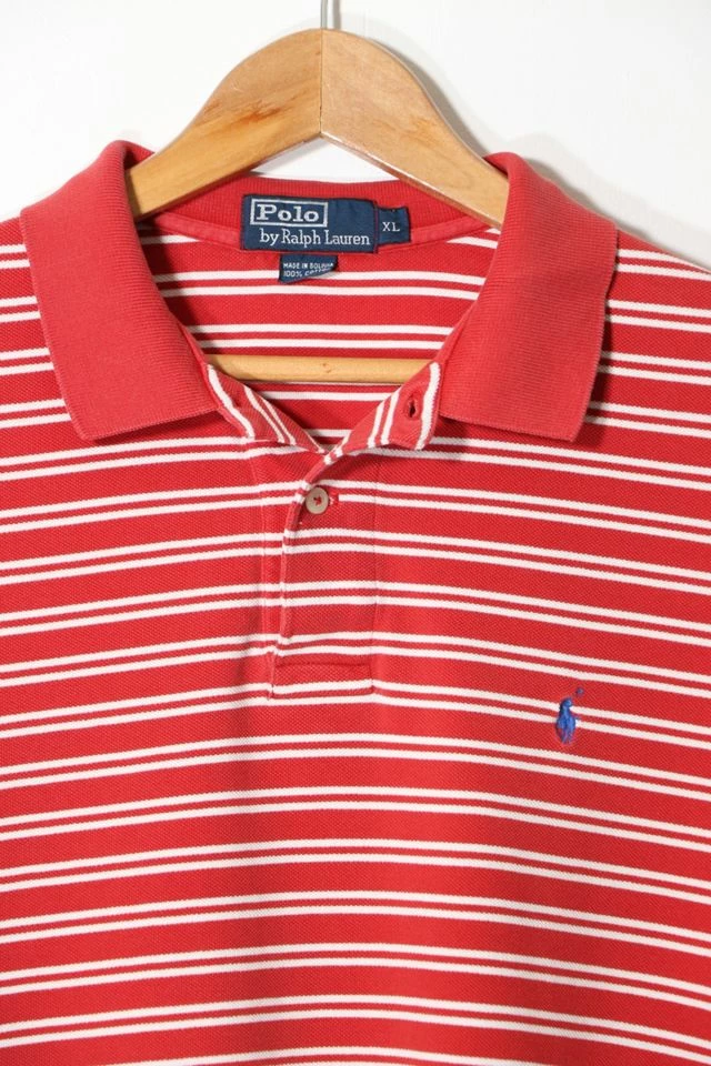 Best reviews of ๐ Men's Vintage Polo Ralph Lauren Striped Pique Polo ๐ Shirt Red Multi ๐ฏ - Image 2