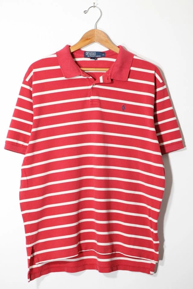 Best reviews of π Men's Vintage Polo Ralph Lauren Striped Pique Polo π Shirt Red Multi π