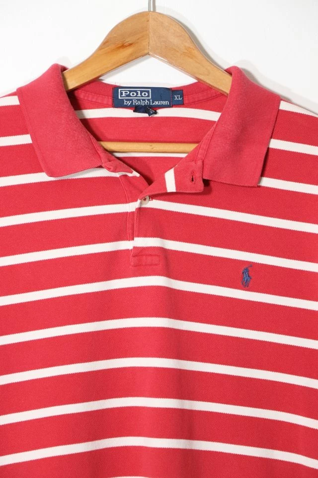 Best reviews of π Men's Vintage Polo Ralph Lauren Striped Pique Polo π Shirt Red Multi π - Image 2