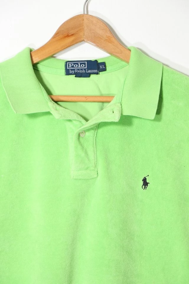Deals ๐ฅ Men's Vintage Polo Ralph Lauren Short Sleeve French Terrycloth Polo ๐ Shirt Green Multi ๐ - Image 2