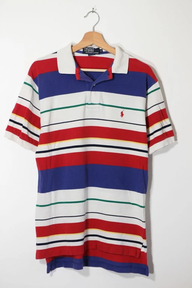 Cheapest ๐ Men's Vintage Polo Ralph Lauren Variegated Stripe Pique Polo ๐ Shirt Multi ๐คฉ
