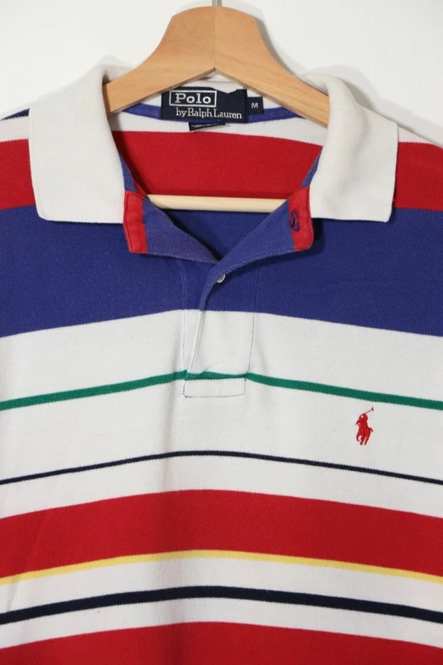 Cheapest ๐ Men's Vintage Polo Ralph Lauren Variegated Stripe Pique Polo ๐ Shirt Multi ๐คฉ - Image 2