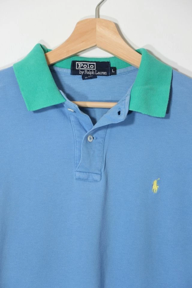 Top 10 ๐ Men's Vintage 1980sPolo Ralph Lauren Contrast Collar Polo ๐ Shirt Made In USA Sky ๐ฅฐ - Image 2