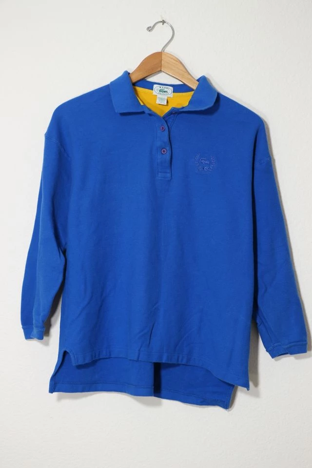 Best deal ๐ Men's Vintage Izod Lacoste Long Sleeve Pique Polo ๐ Shirt Blue ๐