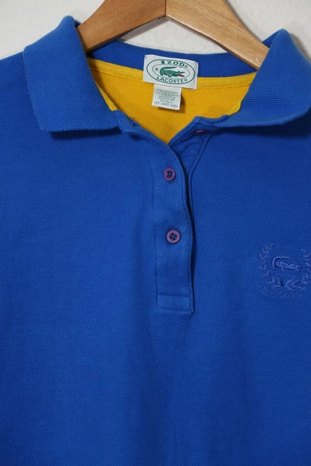 Best deal ๐ Men's Vintage Izod Lacoste Long Sleeve Pique Polo ๐ Shirt Blue ๐ - Image 2