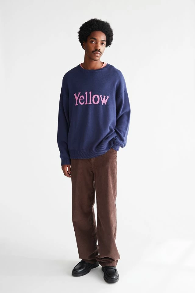 Cheap β Urban Outfitters Men's UO Verbiage Crew Neck Sweater Dark Blue π - Image 2