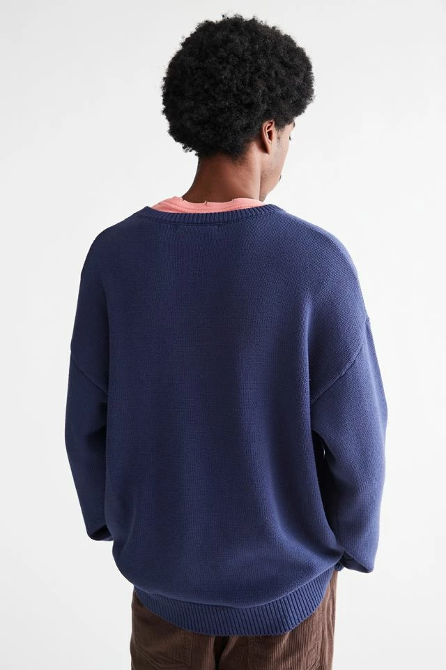 Cheap β Urban Outfitters Men's UO Verbiage Crew Neck Sweater Dark Blue π - Image 3