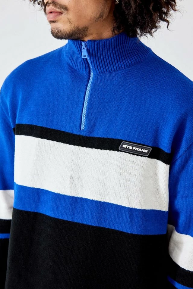 Promo π Men's Iets Frans... Blue Panelled Ski Knit Sweater Blue π - Image 2