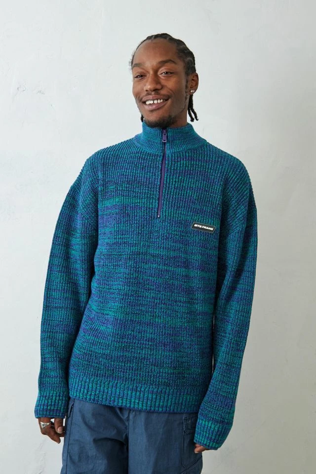 Wholesale ๐ Men's Iets Frans... Blue Space-Dye Mock Neck Sweater Assorted โ๏ธ