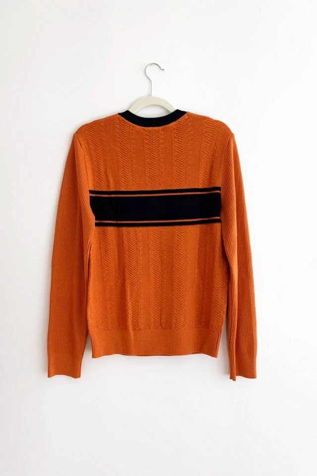 Cheap ๐ Men's Adidas X Wales Bonner V-Neck Sweater Orange ๐ - Image 4