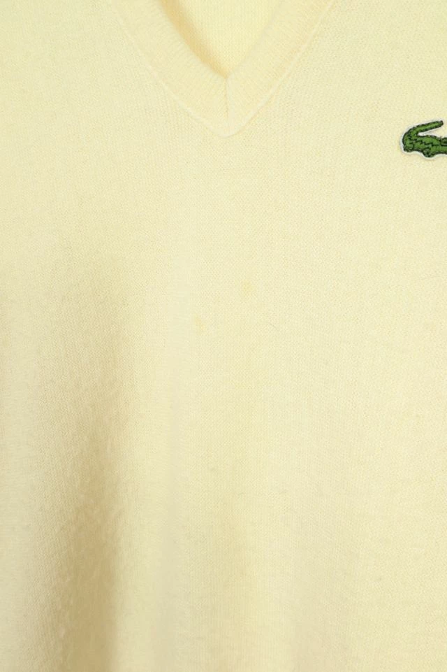 Discount ๐ Men's Vintage Lacoste V-Neck Sweater Cream ๐งจ - Image 4