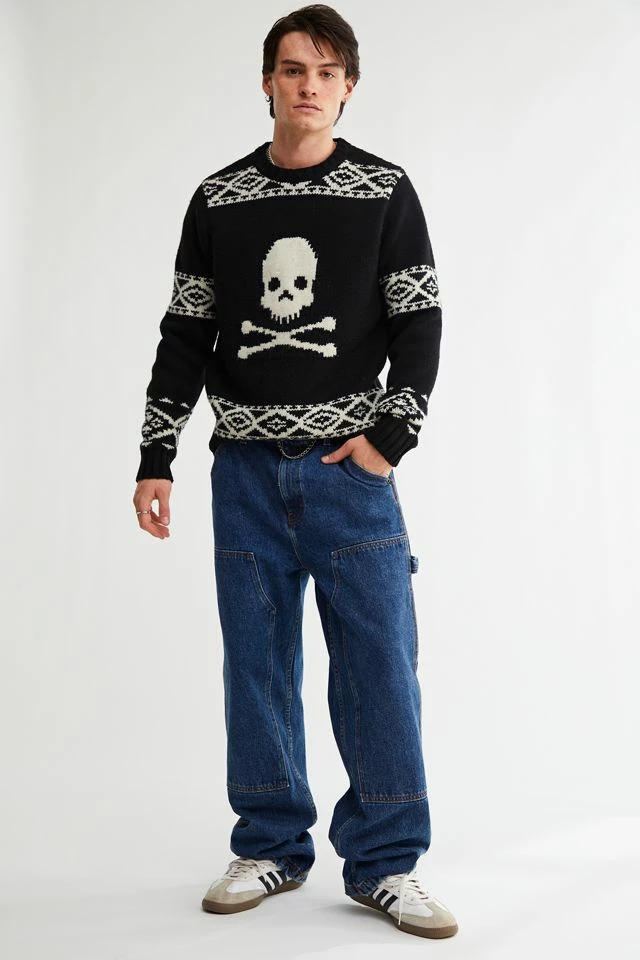 Hot Sale โ Men's Schott Skull Crew Neck Sweater Black ๐ - Image 2