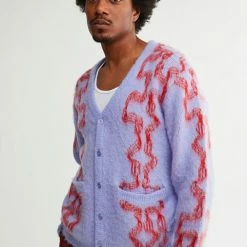 Hot Sale 🎁 Men's OBEY Patterned Cardigan Purple Multi 😀