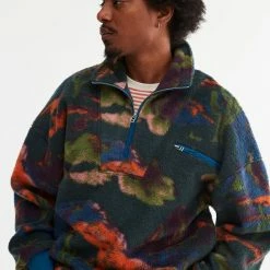 Best deal 🎁 Men's BDG Frontier Landscape Fleece Half Zip Sweatshirt Assorted 🎁