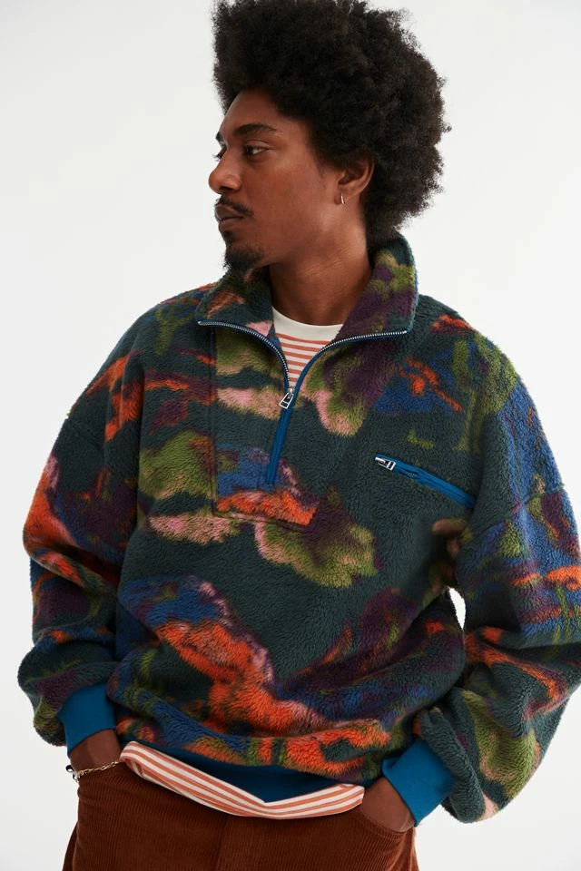 Best deal ๐ Men's BDG Frontier Landscape Fleece Half Zip Sweatshirt Assorted ๐