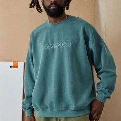 Buy 🔔 Men's Iets Frans... Teal Embroidered Sweatshirt Green ✨