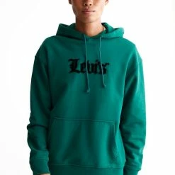 Budget ⭐ Levi's Men's Levi’s Olde English Hoodie Sweatshirt Green 🌟