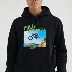 Buy 😍 Men's Polo Ralph Lauren Expedition Graphic Hoodie Sweatshirt Black ✔️