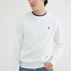 Brand new 🧨 Men's Polo Ralph Lauren Solid Crew Neck Sweatshirt White 💯