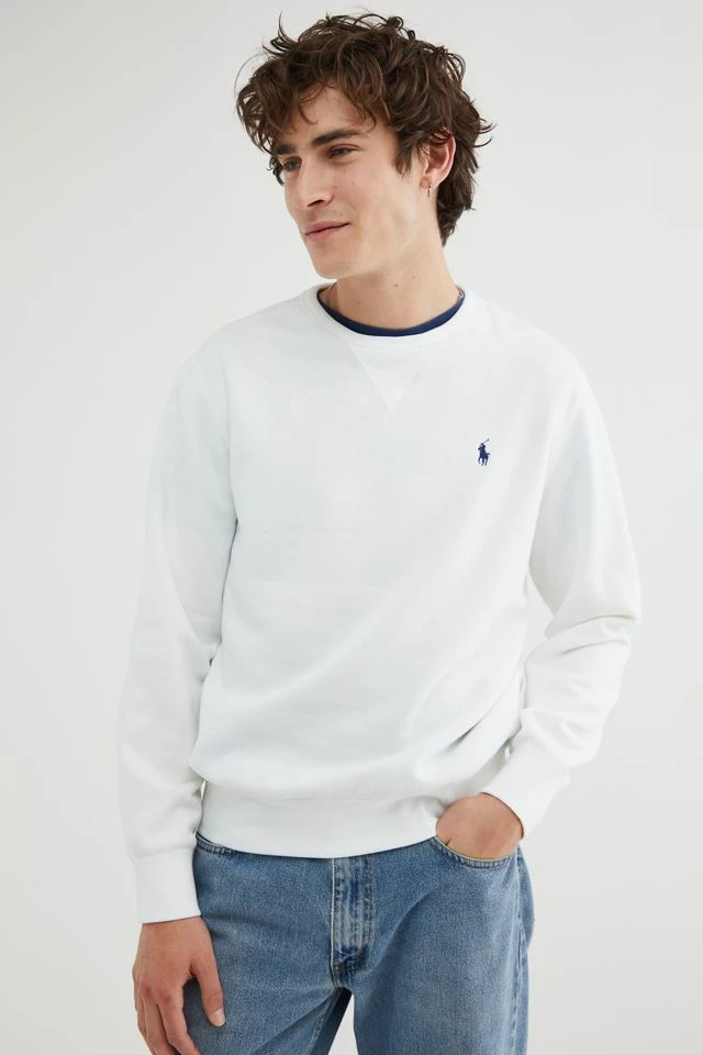 Brand new ๐งจ Men's Polo Ralph Lauren Solid Crew Neck Sweatshirt White ๐ฏ