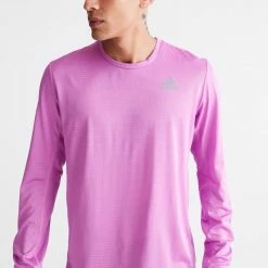 Best Sale 👍 Men's Adidas Own The Run Long Sleeve Tee Pink 👍