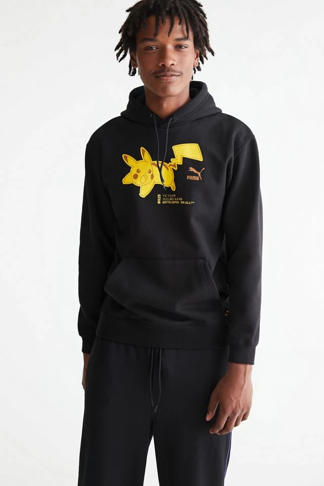 Budget ✨ Men's Puma X Pokémon Hoodie Sweatshirt Black 🧨