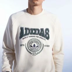 Brand new ✨ Men's Adidas Varsity Crew Neck Sweatshirt Cream ⌛