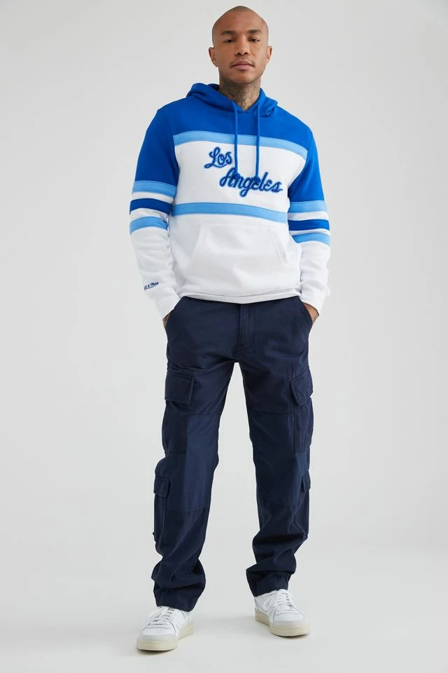 Hot Sale π Men's Mitchell & Ness NBA Coach Los Angeles Lakers Hoodie Sweatshirt Blue π - Image 2