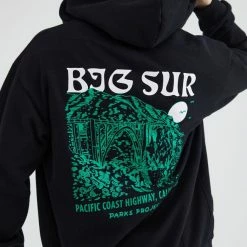 Budget ✨ Men's Parks Project UO Exclusive Big Sur Full Zip Hoodie Sweatshirt Black 👏