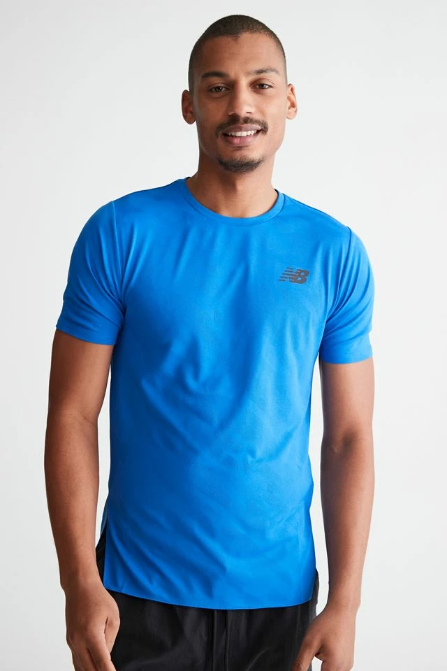 Budget ๐ Men's New Balance Q Speed Jacquard Tee Blue โค๏ธ