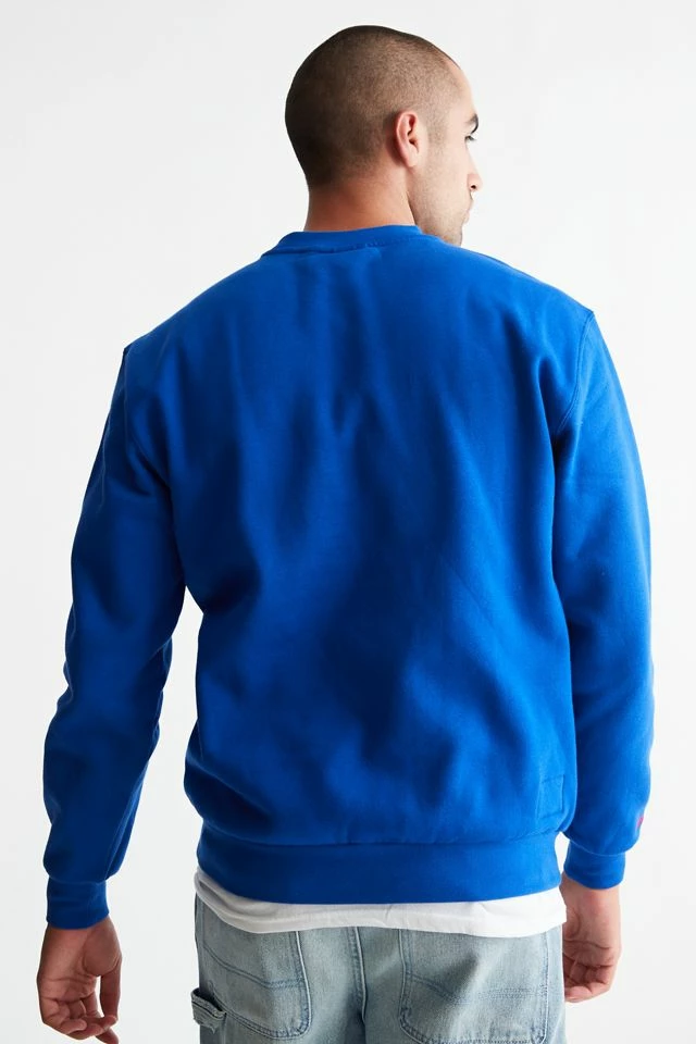 Best Sale ๐ Men's Mitchell & Ness NBA Stretch Philadelphia 76ers Crew Neck Sweatshirt Blue ๐ - Image 4