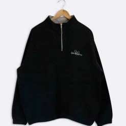 Flash Sale 🤩 Men's Vintage Walt Disney World Quarter Zip Sweatshirt Black 🧨