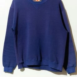 Best Pirce 🥰 Russell Athletic Men's Vintage 1980s Distressed V-Stitch Blue Russell Crewneck Sweatshirt Blue 🔔