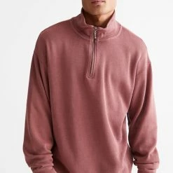 Top 10 🎁 Men's BDG Vintage Wash Quarter Zip Sweatshirt Red 🌟