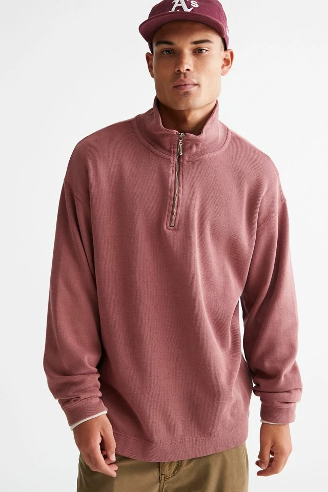 Top 10 ๐ Men's BDG Vintage Wash Quarter Zip Sweatshirt Red ๐