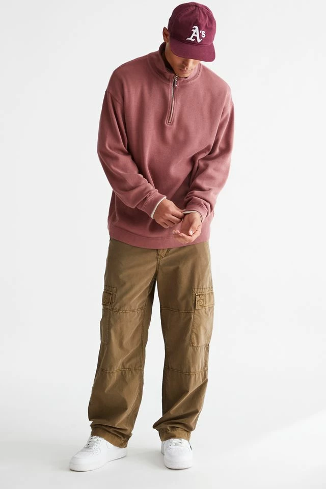 Top 10 ๐ Men's BDG Vintage Wash Quarter Zip Sweatshirt Red ๐ - Image 2