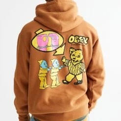 Budget 🛒 Men's OBEY Hardware Dept Hoodie Sweatshirt Brown ⌛