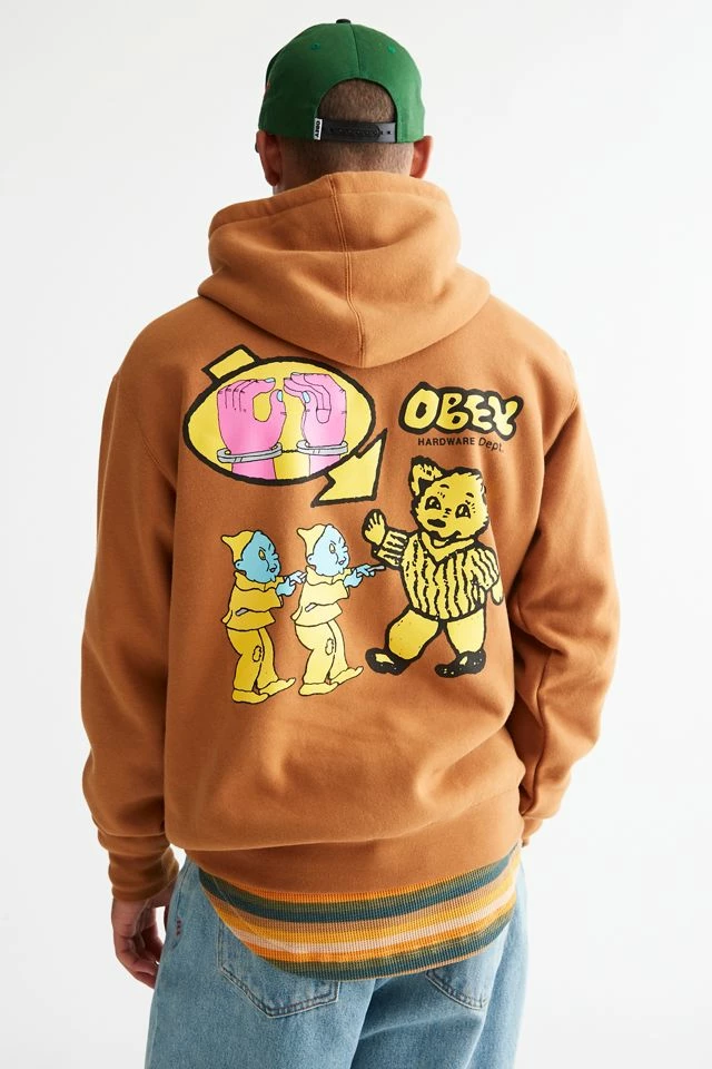 Budget ๐ Men's OBEY Hardware Dept Hoodie Sweatshirt Brown โ