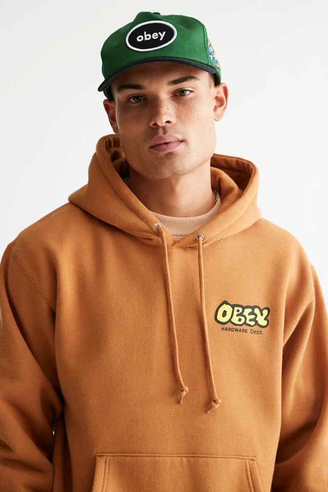 Budget ๐ Men's OBEY Hardware Dept Hoodie Sweatshirt Brown โ - Image 4